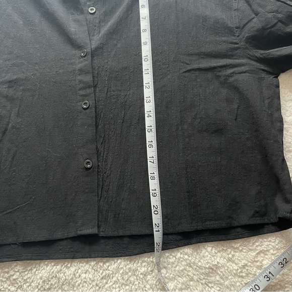 Carly Jean Los Angeles CJLA Casey Button Down Black Blouse Size Medium - Picture 11 of 11